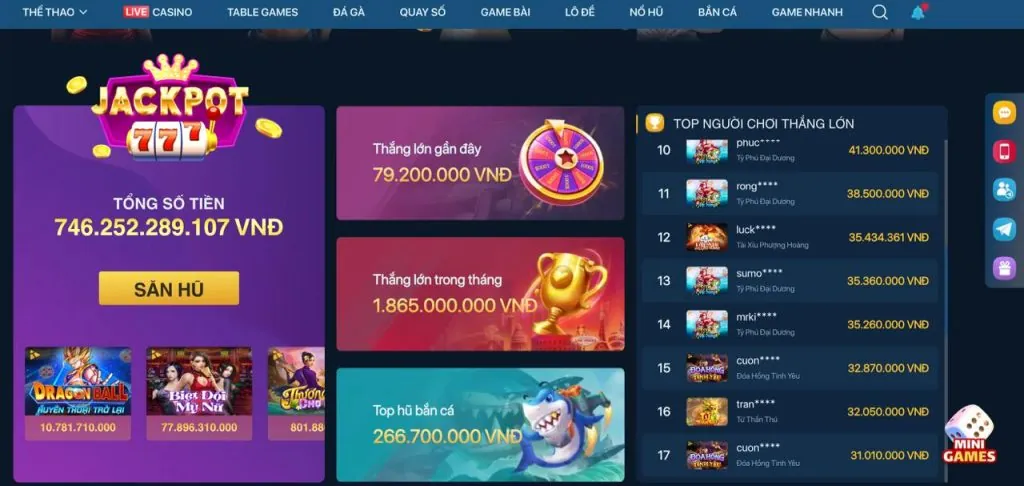 Các trò chơi nổi bật tại 007win
